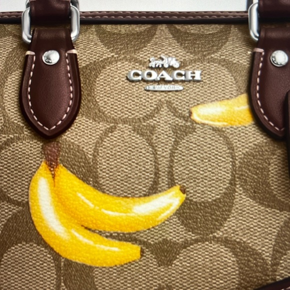 🍌 COACH MINI ROWAN CROSSBODY IN SIGNATURE CANVAS WITH BANANA PRINT 🍌 - Picture 5 of 16
